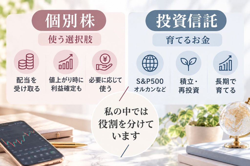 個別株は「使う選択肢」、投資信託は「育てるお金」